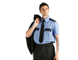 Рубашка Охранник голубой/черный (короткий рукав)