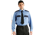 Рубашка Охранник голубой/черный (длинный рукав)